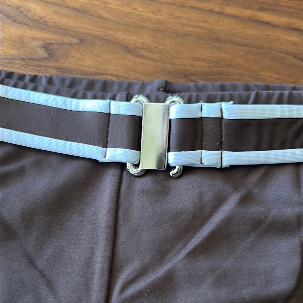 Brown JAG Swim Trunks with White Stripes - Picture 2 of 5